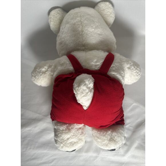 VTG 1986 Thalhimers "Snow Bear" w/ Red Vest & Bow~ 20" Stuffed Teddy Bear - Picture 6 of 6